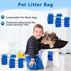 AoMige Eco-Friendly Nappy Bin Refill Bags,Compatible w/Tommee Tippee Twist & Click,Simplee Sangenic,Tec, Genie and Baby AngelCare Nappy Diaper Bin Liner Pails Disposal Systems (8-Pack Blue)