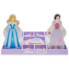 Melissa & Doug Disney Magnetic Dress-Up Wooden Doll Set – Ariel, Belle, Cinderella, Sleeping Beauty & Snow White Pretend Play Set