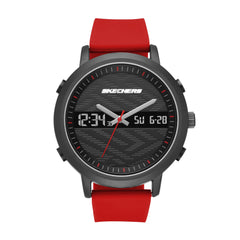 Skechers Analog-Digital Watch for Men - Lawndale Black, Red