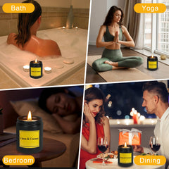 FRAGSCEN Citrus Coconut Scented Candle, Citrus Candles for Home Scented, Aromatherapy Candles for Stress Relief, Natural Soy Candle, 7oz 40 Hours