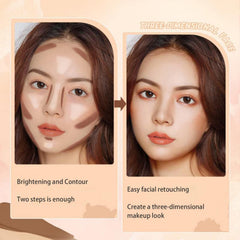 TERRIFI 4 Colours Contour Palette with Brush, Pressed Fine Powder Contouring Palette, Blendable, Buildable Makeup, Long Lasting Lightweight Makeup Kit (Light Shadow)