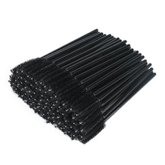 MNODWLOF Disposable Eyelash Brushes, 100 Pcs Mascara Wands Makeup Applicator Kits, Eyelash Spoolies Brushes for Eyelash Extensions and Eyebrows (Black)