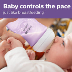 Philips AVENT Natural Baby Bottle with Natural Response , Purple, 9oz, 4pk, SCY903/34