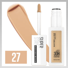 Maybelline Super Stay Liquid Concealer Makeup, Full Coverage Concealer, Up to 30 Hour Wear, Transfer Resistant, Natural Matte Finish, Oil-free, Available in 16 Shades, 27, 0.33 fl oz