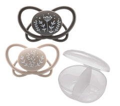 Nip Butterfly Orthodontic Soother with Sterilizer Case, 0-6M,2pcs,Baby Girl & Boy,Ultra-Light Silicone Pacifier,BPA-Free Silicone, Soft Teether for Newborns, Made in Germany, More Air flow