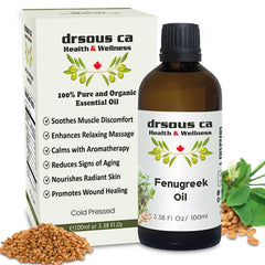 Drsous Ca Organic Fenugreek Oil 100ml | 100% Pure Cold Pressed Therapeutic Grade Extra Virgin Oil for Hips and Bums, Hair care, Anti Dandruff, Dry Skin Moisturizer | Made in Palestine