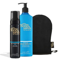 Bondi Sands Tan + Maintain Kit | Includes Dark Self Tanning Foam, Mitt, and Everyday Gradual Tanning Milk for a Long-Lasting Tan