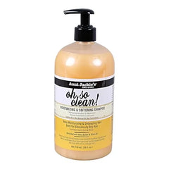 Aunt Jackie's Curls and Coils Oh So Clean, Large 24oz Family Sized Pump, Deep Moisturizing and Softening Hair Shampoo for Natural Curls, Coils and Waves, Enriched shea Butter