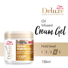 Wella Deluxe Nourishing Oils Cream Gel for Defining Hair - Fights 5 Signs of Hair Damage, Contains Keratin Protect 5 Complex - 100ml