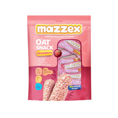 Mazzex Oat Snack Strawberry – 120g (12 Bars) | Healthy Snack, Sugar-Free & Low Sugar | High-Fiber Energy Bar | Wholesome Bite for Kids & Adults