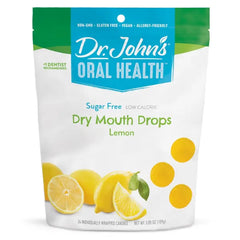 Dr. John’s Oral Health Sugar Free Candy, Healthy Dry Mouth Drops with Zero Sugar, Low Calorie Snacks, Keto Friendly Hard Candy Sweets, Lemon, 24 Count, 3.85 OZ