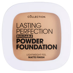Collection Cosmetics, Lasting Perfection Buildable Powder Foundation, Medium Coverage, Lightweight Feel, Matte Finish, Cashew, 7.5g