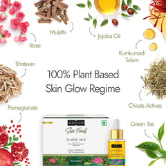 Kapiva Skin Foods Glow Mix & Kumkumadi Glow Oil | For Glowing Skin Inside Out