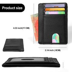 T Tersely Credit Card Holder for Men,Card Wallet, Slim Minimalist Wallet,RFID Card Holder Blocking Front Pocket Secure Thin Credit Card Wallet, Holds up to 7 Cards, Ideal for Travel (Plain Black)