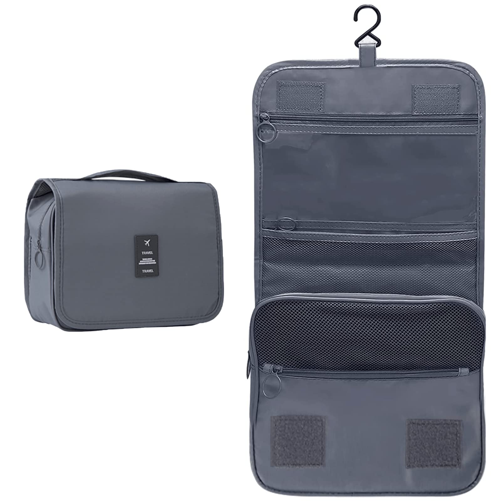 ikeoat Hanging Toiletry Bag, Portable Travel Organizer Kit for Shampoo