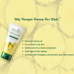 Biotique PINEAPPLE FACE WASH WITH PLANT DERIVED GLYCOLIC Oil Control For a Fresh, Clear Complexion Normal to Oily Skin-150ml