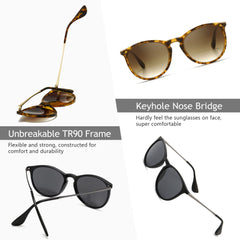 SUNGAIT Vintage Round Sunglasses for Women Men Classic Retro Designer Style