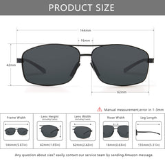 SUNGAIT Ultra Lightweight Rectangular Polarized Sunglasses UV400 Protection