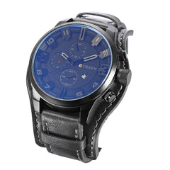 Curren 8225 Casual Decorative Sub-dial Male Quartz Watch Black watch for Men - Casual Watch Black