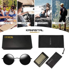 KANASTAL Hippie Round Polarized Sunglasses for Women Men, Small Circle Sun Glasses Classic Vintage Retro Shades Metal Frame UV400 Protection