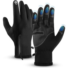 TERRIFI Winter Gloves, Men Women Touch Screen Glove, Classic Unisex Leather Gloves for Cycling, Running, and Fishing - Waterproof and Thermal for Men and Women