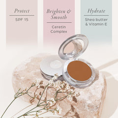 PÜR 4-in-1 Pressed Mineral Makeup SPF 15 Powder Foundation with Concealer & Finishing Powder- Medium to Full Coverage Foundation- Mineral-Based Powder- Cruelty-Free & Vegan Friendly- Cinnamon