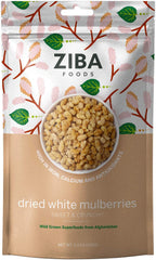Ziba Foods Wild Grown Dried Mulberries | Non-GMO, Vegan, Whole 30 Friendly & Paleo, White Mulberry Dried Fruit Pack | Wild Grown Superfood Naturally High In Immune Boosting Antioxidants, 150 grams
