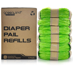 Greenland® Eco-Friendly Refill Film Rings Compatible with Tommee Tippee Simplee Sangenic & Twist & Click (6-Pack)