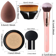Air Cushion CC Cream Mushroom Head Foundation, 2 PCS Amazfly Moisturizing BB Cream Face Primer Makeup Long Lasting Matte Concealer Bright Makeup Base Long Lasting with Mushroom Makeup Sponge and