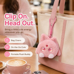 OKIVIVI AI Plush Toy Bag Charm with Voice Chat, LED Eyes and Touch Response