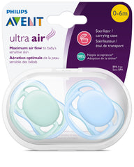 AVENT Philips Ultra Air Pacifier, 0-6 Months, Blue/Green, 4 Pack, SCF244/40