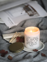 KORMMCO Get Well Soon Gifts for Women, Take Your Pain Scented Soy Candle, Feel Better, After Surgery Gifts for Women, Her, Friends, Vanilla&Lavender Scented Candles with Crystal