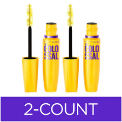 Maybelline New York Volum' Express The Colossal Washable Mascara Makeup, Classic Black, 2 Count