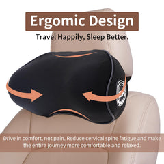 2 Pack - Car Headrest Pillow for Neck Support, 100% Memory Foam Car Pillow