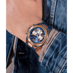 GUESS P SLV CS W/P RS GLD TR/SUN BLUE MF DL/BLUE SILICONE/BLUE SMTH LTR STRP STRP