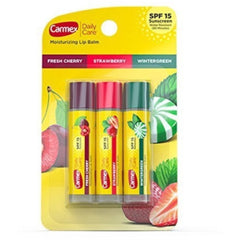 Carmex Moisturizing Lip Balm Trio, Cherry/Strawberry/Wintergreen, 3 x 13 gm