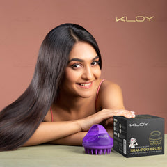 KLOY Hair Scalp Massager Shampoo Brush with Soft Silicone Bristles- Purple