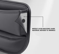 EOPTIFY Leather Car Seat Gap Filler And Seat Storage Box, Side Car Seat Organizer For Phone Glasses, Card And Car Key - Universal Car Gap Filler For Small Items, Automotive Interior Accessories