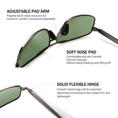 SUNGAIT Ultra Lightweight Rectangular Polarized Sunglasses UV400 Protection