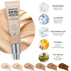 PHOERA Foundation, PHOERA Contour Palette,Shades with Highlighter & Bronzer & Blush,PHOERA Makeup Lightweight Long Lasting Wrinkles Matte Natural Finish (104+140CC+N03/ Buff Beige)