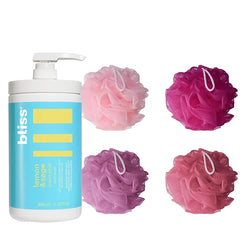 Bliss Lemon and Sage Body Wash + Exfoliating Body Sponges | Shower Cleansing Duo