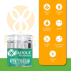 Jadole Naturals Eye Cream Moisturizer-50g with Vitamin B3, C & E, Rosehip & Hibiscus Flower Extract | Repair Under Eye Puffiness, Wrinkles, Dark circles | Revitalize & Hydrate Tired, Dry Eyes