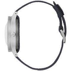 Bulova Men's Archive Series MIL-SHIPS-W-2181 Stainless Steel 3-Hand Hack Automatic Watch, Grey Nylon Strap and Black Matte Dial Style: 98A266, Silver, Automatic Watch