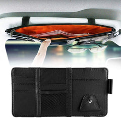 TDOO Car Sun Visor Organizer,Storage Bag and Glasses Holder with Zipper,PU Auto Interior Accessories Storage Travel Document Holder with Multi-Pocket…