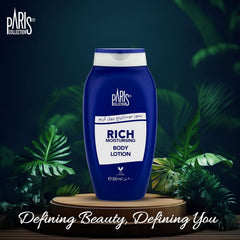 Paris Collection Rich Moisturizing Body Lotion for Deeply Moisturize & Nourish Skin -300ml, Deep Hydration and Nourishment for All Skin Types| Skin Softening & Deep Hydration | Cruelty- Free