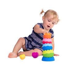 Fat Brain Toys Tobbles Neo – Sensory Stacking Toy for Babies & Toddlers, Educational Early Learning Toy for Fine Motor Skills, Balance & Coordination – Ages 6 Months and Up