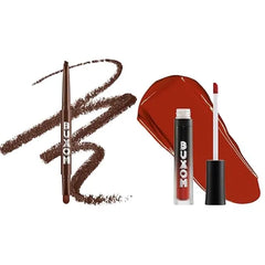 Buxom Full On Plumping Liquid Lipstick Matte in Red Hot + Power Line Plumping Lip Liner in Creamy Chocolate