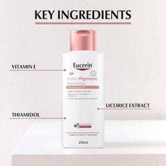 Eucerin Even Pigment Perfector Body Lotion with Licorice Extract and Vitamin E for Even, Radiant, Smooth and Clear Skin, Strengthens and Moisturizes, 250ml