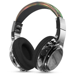 JYPS Children's Headphones, Metallic Wireless Bluetooth Headphones with Microphone, Over Ear, Wired and Wireless, Unisex, Black/White