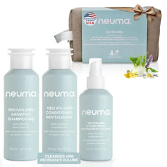 NEUMA Neu Volume Holiday Gift Set β Neu Volume Shampoo (8.5 Fl. Oz.), Volume Conditioner (8.5 Fl. Oz.), and Styling Volume Hair Spray (6.7 Fl. Oz.) β Fennel, Ylang Ylang, Patchouli and Vanilla Scent